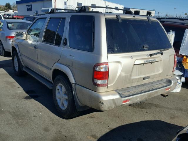 JN8DR09Y41W588987 - 2001 NISSAN PATHFINDER GOLD photo 3