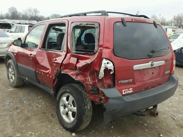 4F2YZ02Z66KM02753 - 2006 MAZDA TRIBUTE I RED photo 3