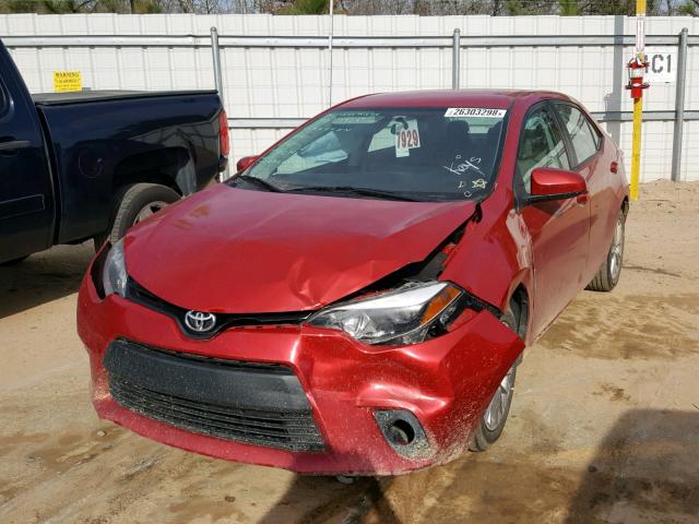 5YFBURHE9EP025431 - 2014 TOYOTA COROLLA L RED photo 2