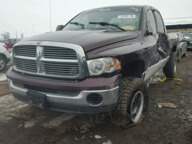 3D7KU28C84G123379 - 2004 DODGE RAM 2500 S MAROON photo 2