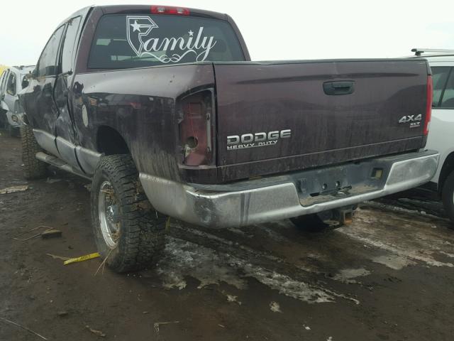 3D7KU28C84G123379 - 2004 DODGE RAM 2500 S MAROON photo 3