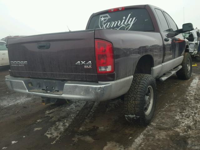 3D7KU28C84G123379 - 2004 DODGE RAM 2500 S MAROON photo 4