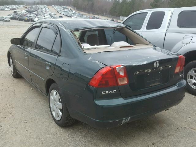 1HGES26711L076702 - 2001 HONDA CIVIC EX მწვანე ფოტო 3