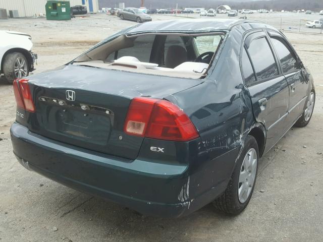 1HGES26711L076702 - 2001 HONDA CIVIC EX GREEN photo 4