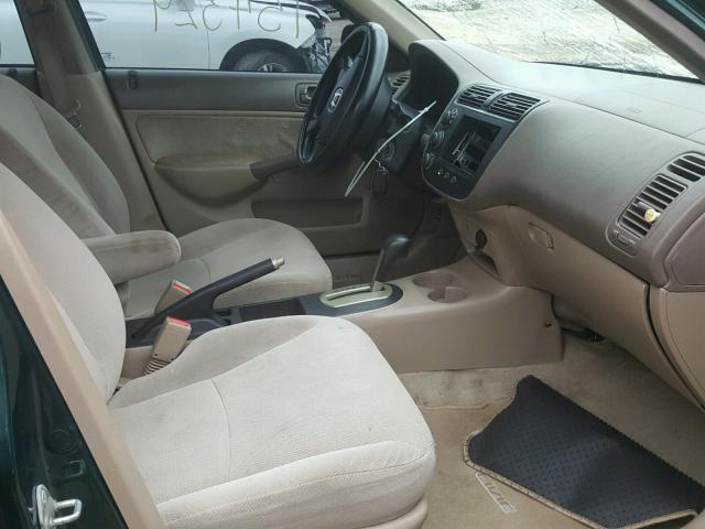 1HGES26711L076702 - 2001 HONDA CIVIC EX მწვანე ფოტო 5