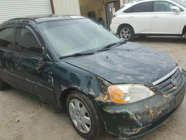 1HGES26711L076702 - 2001 HONDA CIVIC EX GREEN photo 9