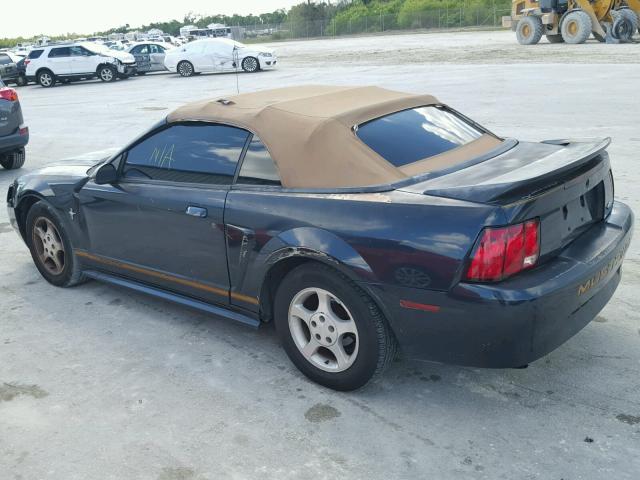 1FAFP444X1F101142 - 2001 FORD MUSTANG BLACK photo 3