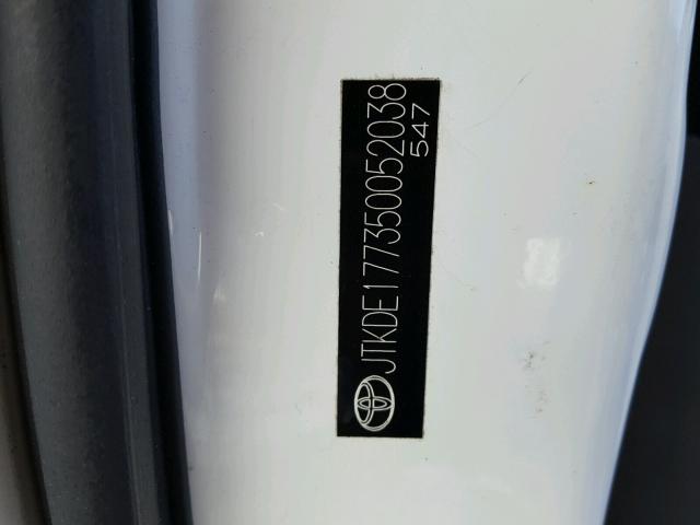 JTKDE177350052038 - 2005 TOYOTA SCION TC 白色 照片 10