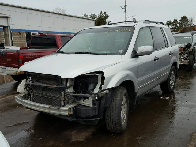 2HKYF18565H507292 - 2005 HONDA PILOT EXL SILVER photo 2