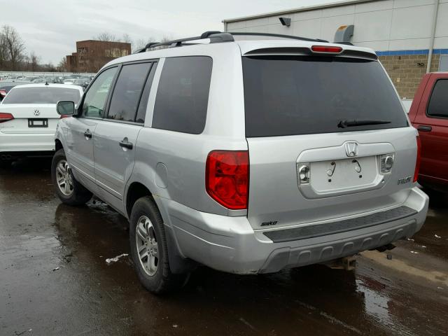 2HKYF18565H507292 - 2005 HONDA PILOT EXL SILVER photo 3