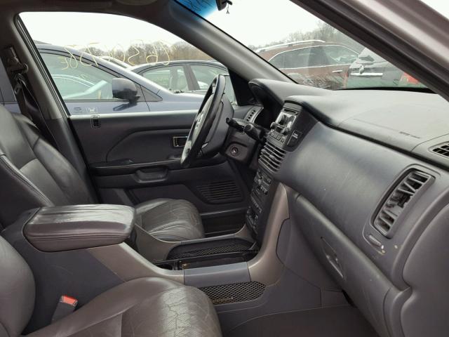 2HKYF18565H507292 - 2005 HONDA PILOT EXL SILVER photo 5