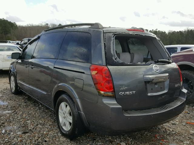 5N1BV28U86N115319 - 2006 NISSAN QUEST S GRAY photo 3