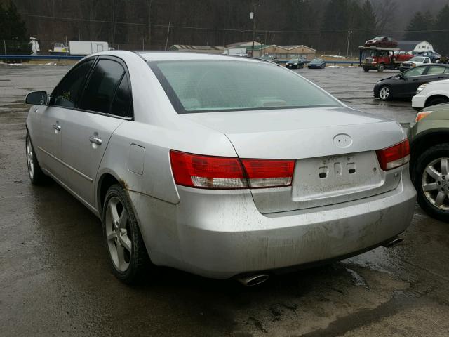 5NPEU46F86H009120 - 2006 HYUNDAI SONATA GLS SILVER photo 3