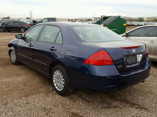 1HGCM56197A021837 - 2007 HONDA ACCORD VAL BLUE photo 3