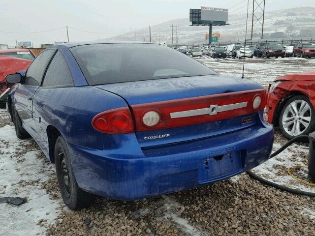 1G1JC12F737117534 - 2003 CHEVROLET CAVALIER BLUE photo 3