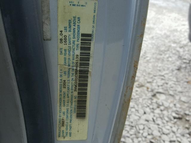 3VWCD31C95M405139 - 2005 VOLKSWAGEN NEW BEETLE 银色 照片 10