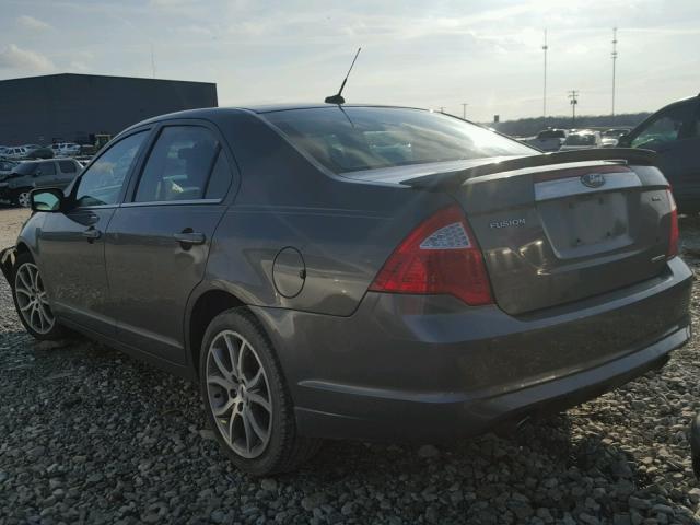 3FAHP0JG9CR202629 - 2012 FORD FUSION SEL GRAY photo 3