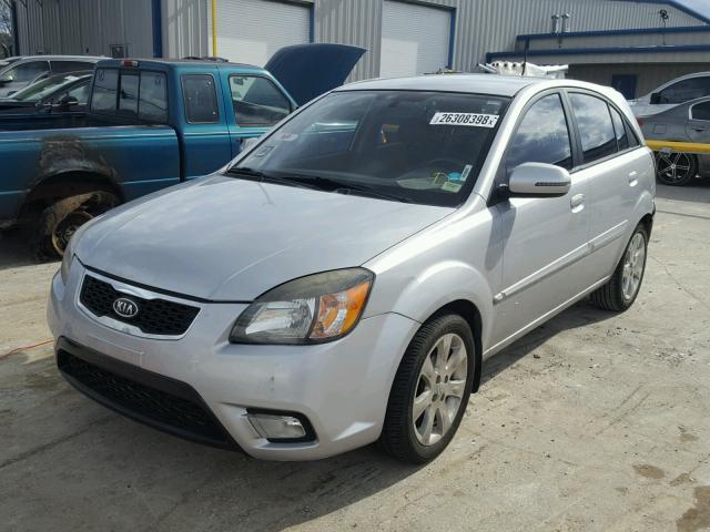 KNADH5A30A6652287 - 2010 KIA RIO LX SILVER photo 2