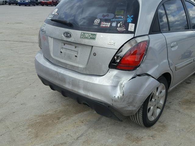 KNADH5A30A6652287 - 2010 KIA RIO LX SILVER photo 9