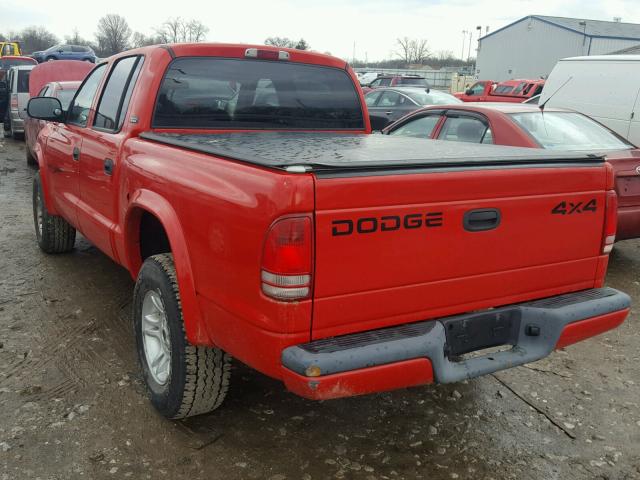 1B7GG2AX41S187542 - 2001 DODGE DAKOTA QUA RED photo 3