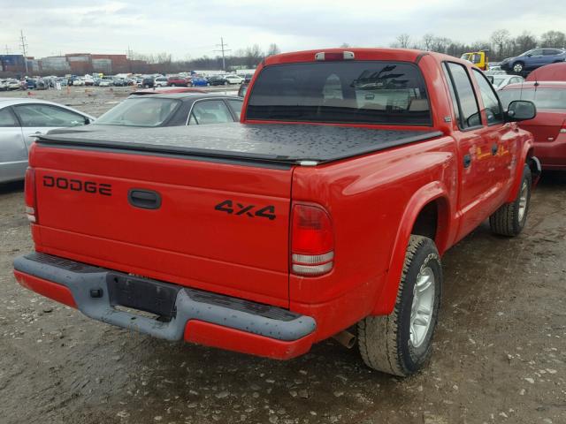 1B7GG2AX41S187542 - 2001 DODGE DAKOTA QUA RED photo 4