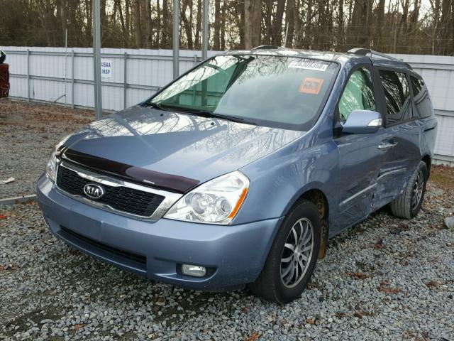 KNDMH4C72C6483955 - 2012 KIA SEDONA EX BLUE photo 2