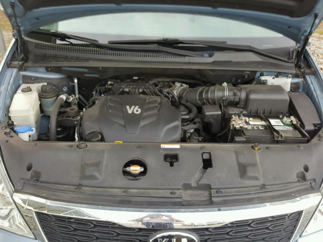 KNDMH4C72C6483955 - 2012 KIA SEDONA EX BLUE photo 7