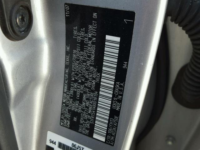 5TFRT54148X018194 - 2008 TOYOTA TUNDRA DOU SILVER photo 10