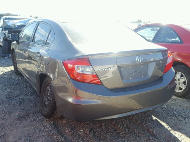 19XFB2F57CE358372 - 2012 HONDA CIVIC LX CHARCOAL photo 3