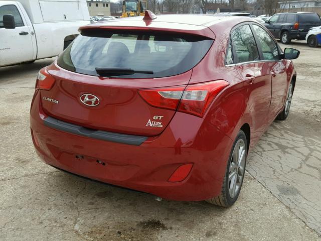 KMHD35LH1GU337038 - 2016 HYUNDAI ELANTRA GT RED photo 4