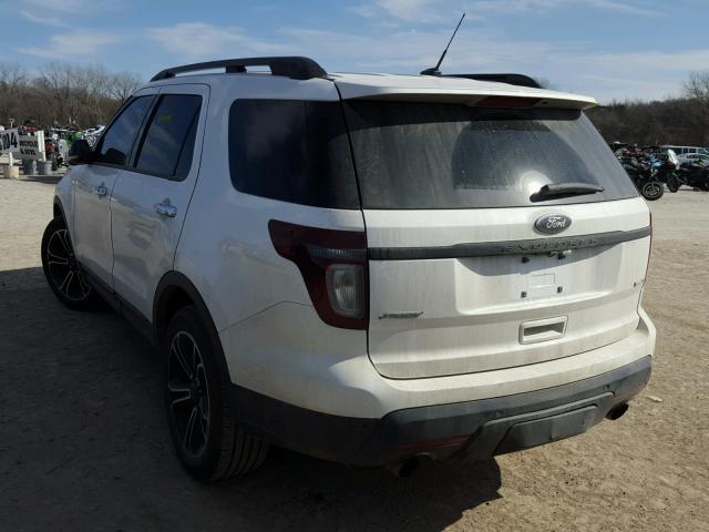 1FM5K8GT2EGC15128 - 2014 FORD EXPLORER S WHITE photo 3