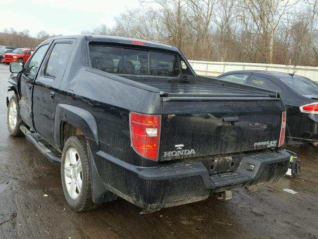 5FPYK1F58BB003794 - 2011 HONDA RIDGELINE BLACK photo 3