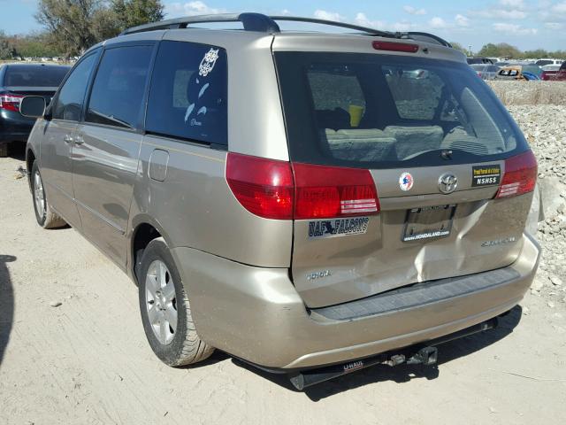 5TDZA22C44S126341 - 2004 TOYOTA SIENNA XLE BEIGE photo 3