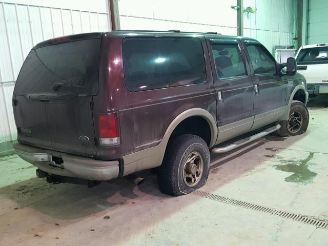 1FMSU43F6YEB17029 - 2000 FORD EXCURSION MAROON photo 4