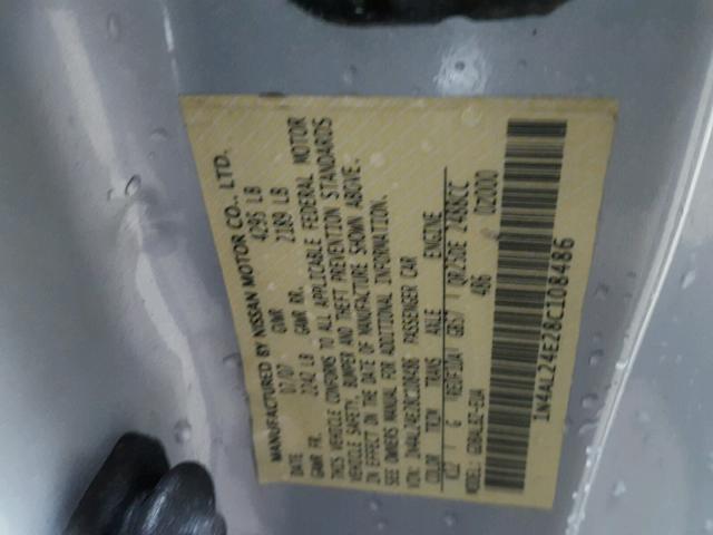 1N4AL24E28C108486 - 2008 NISSAN ALTIMA 2.5 SILVER photo 10