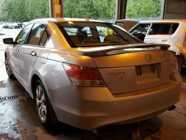 5KBCP36889B501192 - 2009 HONDA ACCORD EXL SILVER photo 3