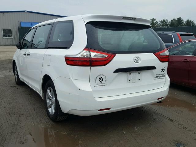 5TDZK3DC3FS648672 - 2015 TOYOTA SIENNA BAS WHITE photo 3