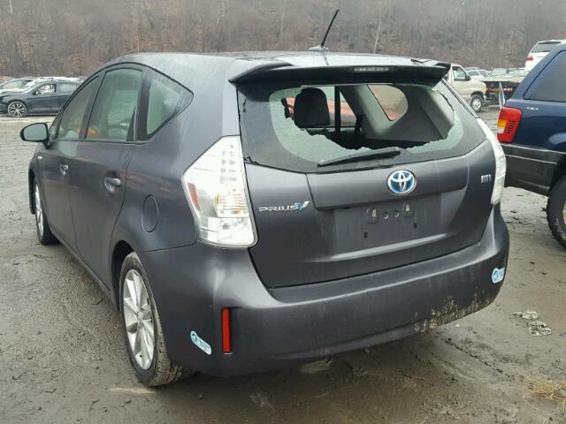 JTDZN3EU8C3061962 - 2012 TOYOTA PRIUS V GRAY photo 3