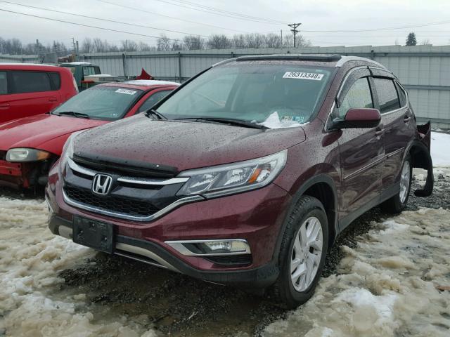 2HKRM4H78FH602788 - 2015 HONDA CR-V EXL MAROON photo 2