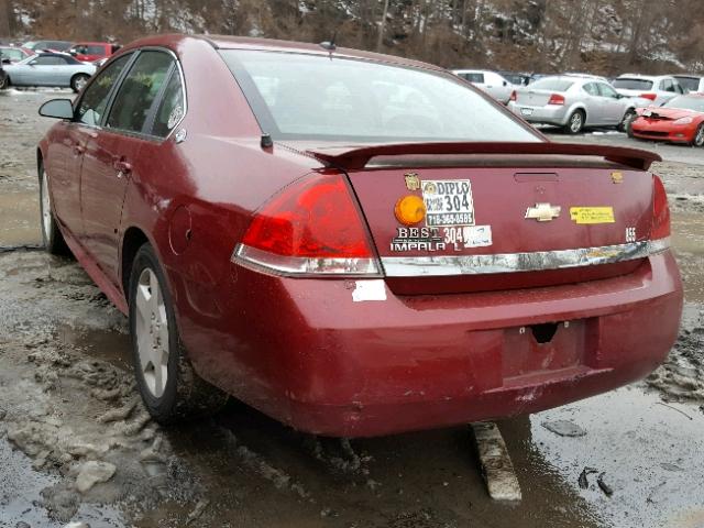 2G1WV58N281372814 - 2008 CHEVROLET IMPALA 50T BURGUNDY photo 3