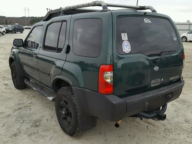 5N1ED28T51C532652 - 2001 NISSAN XTERRA XE GREEN photo 3