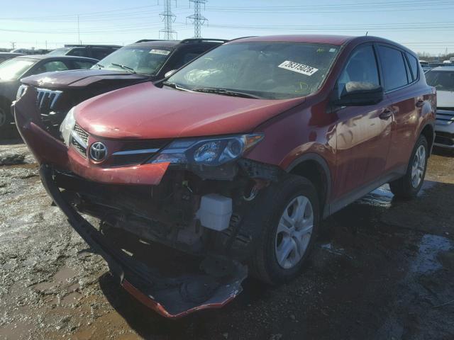 JTMZFREV8FD043565 - 2015 TOYOTA RAV4 LE RED photo 2