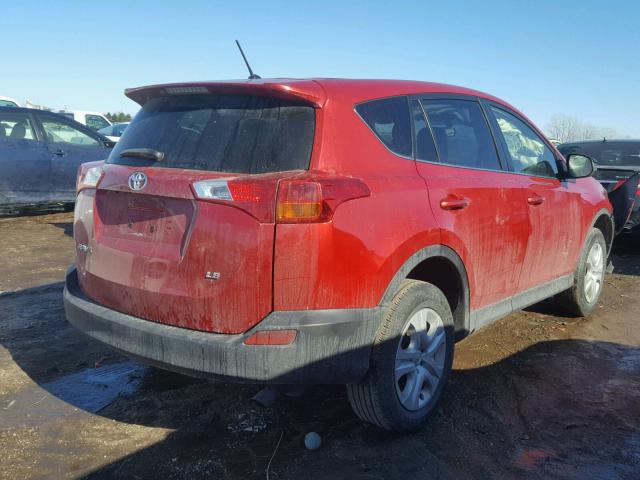 JTMZFREV8FD043565 - 2015 TOYOTA RAV4 LE RED photo 4