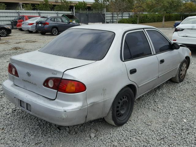 1NXBR12E11Z469410 - 2001 TOYOTA COROLLA CE SILVER photo 4