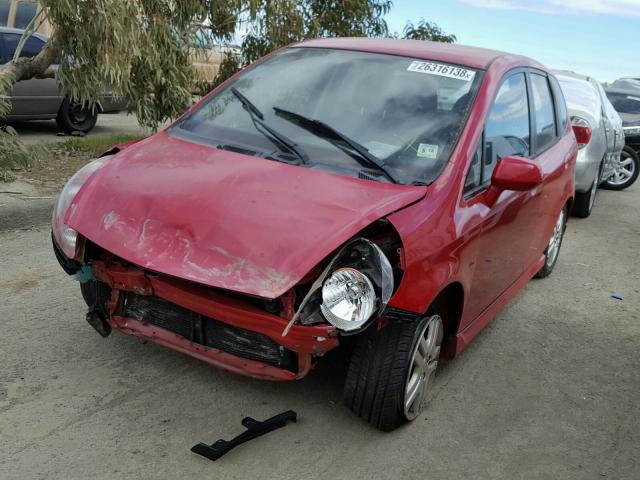 JHMGD38668S045598 - 2008 HONDA FIT SPORT RED photo 2