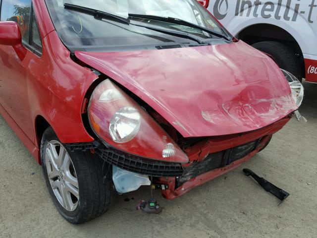 JHMGD38668S045598 - 2008 HONDA FIT SPORT RED photo 9