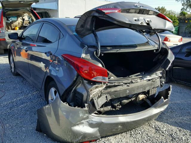 5NPDH4AE2CH147617 - 2012 HYUNDAI ELANTRA GL GRAY photo 3