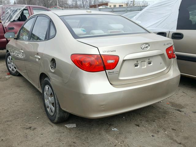 KMHDU46D87U135409 - 2007 HYUNDAI ELANTRA GL GOLD photo 3