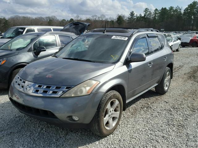 JN8AZ08W05W413502 - 2005 NISSAN MURANO SL GRAY photo 2