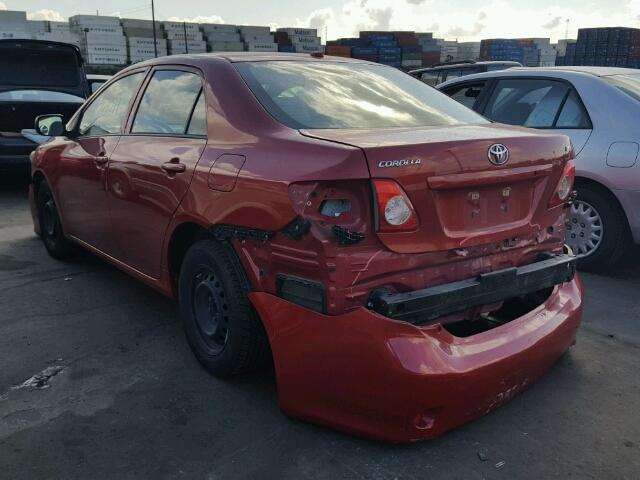 JTDBL40E499045907 - 2009 TOYOTA COROLLA BA RED photo 3